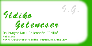 ildiko gelencser business card