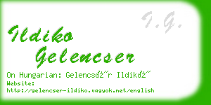 ildiko gelencser business card